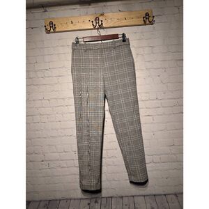 H&M new plaid stretchy ankle capris 8  *